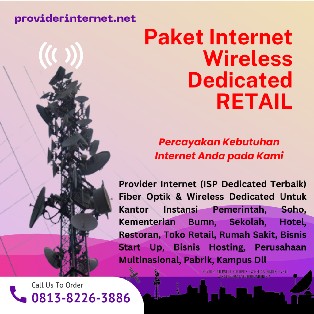 Kami Menyediakan Layanan Internet Wireless untuk Area Jakarta, Bandung, Bogor, Bekasi, Karawang, Purwakarta, Banten, dan sekitarnya